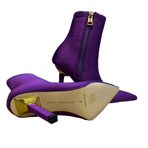 Good American Neoprene Ankle Boots Size 4 Purple NWOB - Picture 2 of 6